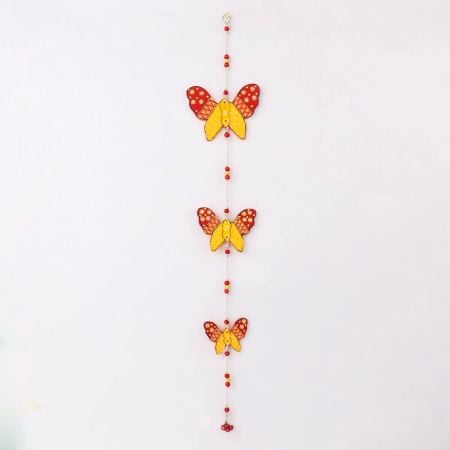 Handmade Wooden Butterfly Wall Hanging for Home Decor - Red-Yellow, Blue-Yellow